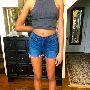 Blue high waisted shorts